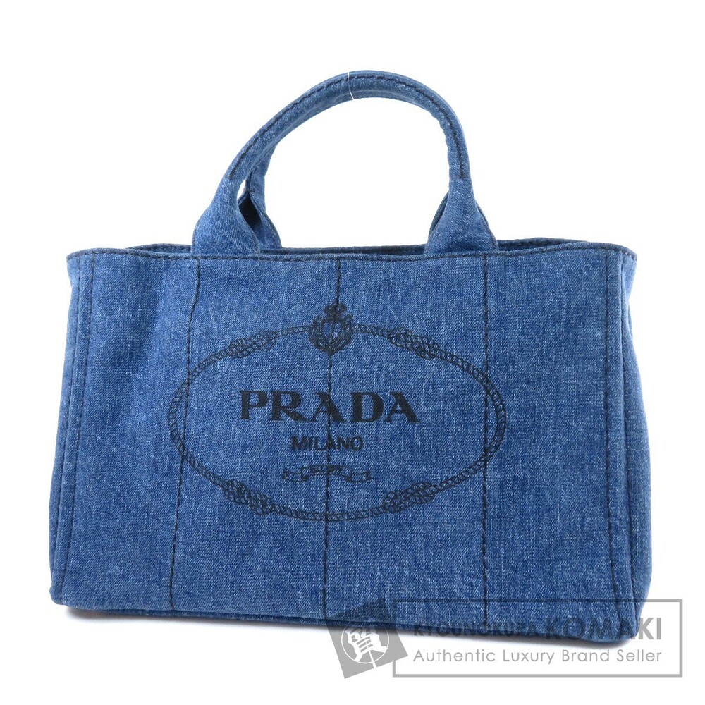 Prada Canapa 2way Tote Bag Denim - Picture 1 of 10